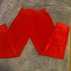 Red Velour Tracksuit Pants